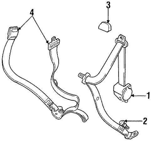 Rear Seat Belts for 1995 Land Rover Discovery #1