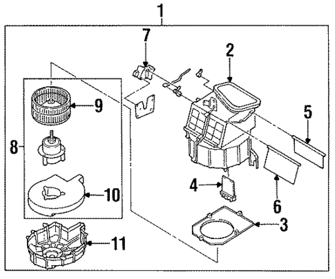 Blower Motor & Fan for 1997 Nissan 240SX #0