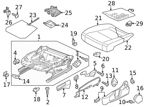 Front Seat Components for 2015 Volkswagen CC #2