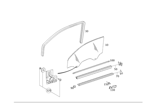 Front Door Windows for 2003 Mercedes-Benz C230 #0