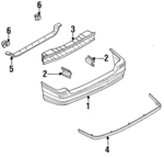 F3CZ17B930A - Body: Bumper Cover Bracket for Ford: Escort Image