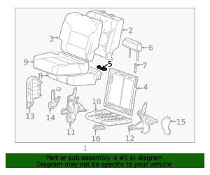 2014-2019 GM Rear Seat Back Frame Bumper 23213536 GM | GMPartsDirect.com