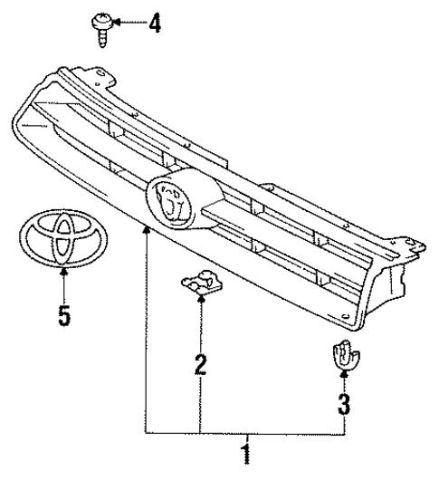 Grille & Components for 1994 Toyota Camry #0