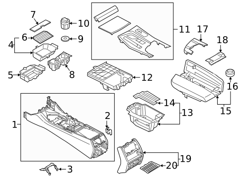 Center Console for 2018 BMW 540i #0