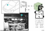 61368373700 - Vehicle Electrical System: Relay, Make Contact, White Green for BMW Image