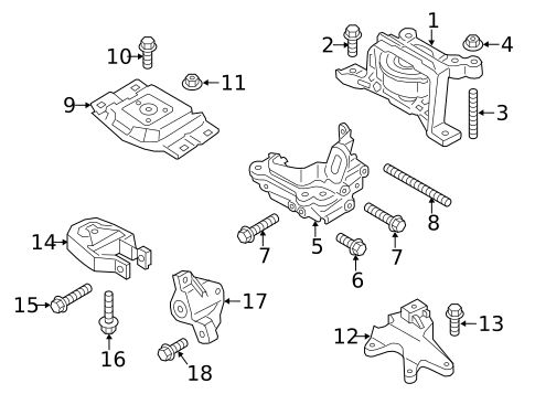 Engine & Trans Mounting for 2016 Ford Escape #0