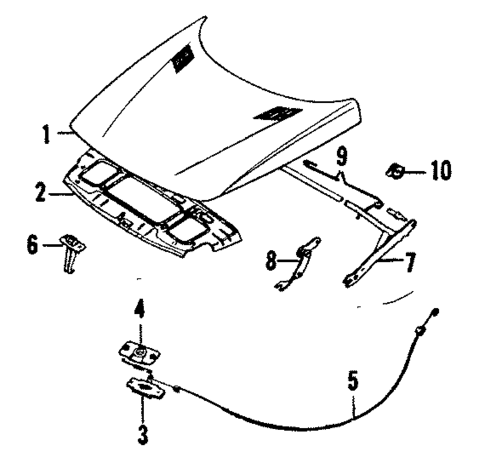 Hood & Components for 1985 Saab 900 #0