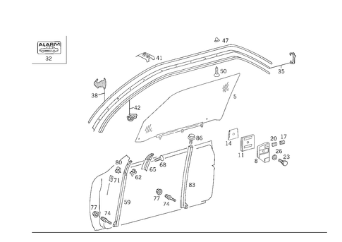 Front Door Windows for 1988 Mercedes-Benz 300CE #0