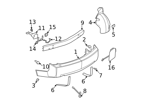 Bumper & Components - Rear for 2005 Cadillac CTS #0