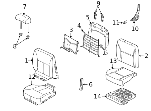 Front Seat Components for 2000 Ford Taurus #0