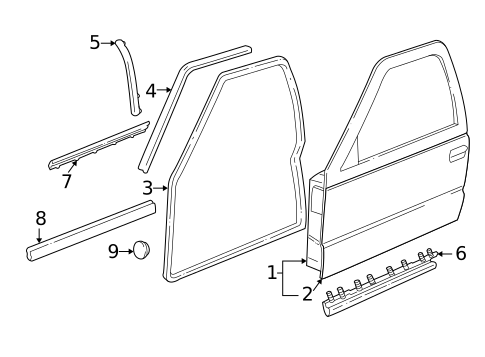 Door & Components for 1998 Chevrolet S10 #0