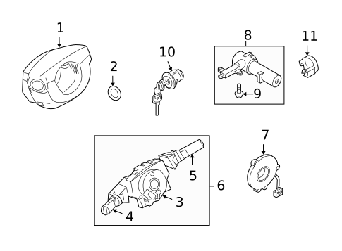 Air Bag Components for 2013 Nissan Armada #1