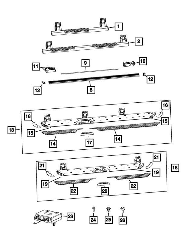 68509091AA - Exterior Ornamentation: Side Step Step Pad, Left for Mopar Image