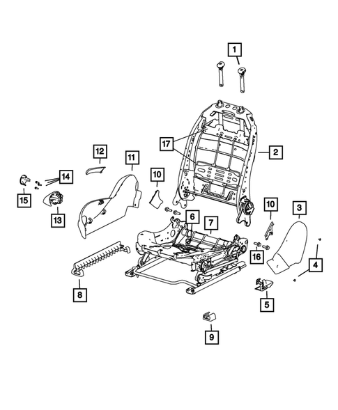 Front Seats - Adjusters, Recliners, Shields and Risers for 2013 Dodge Dart #1