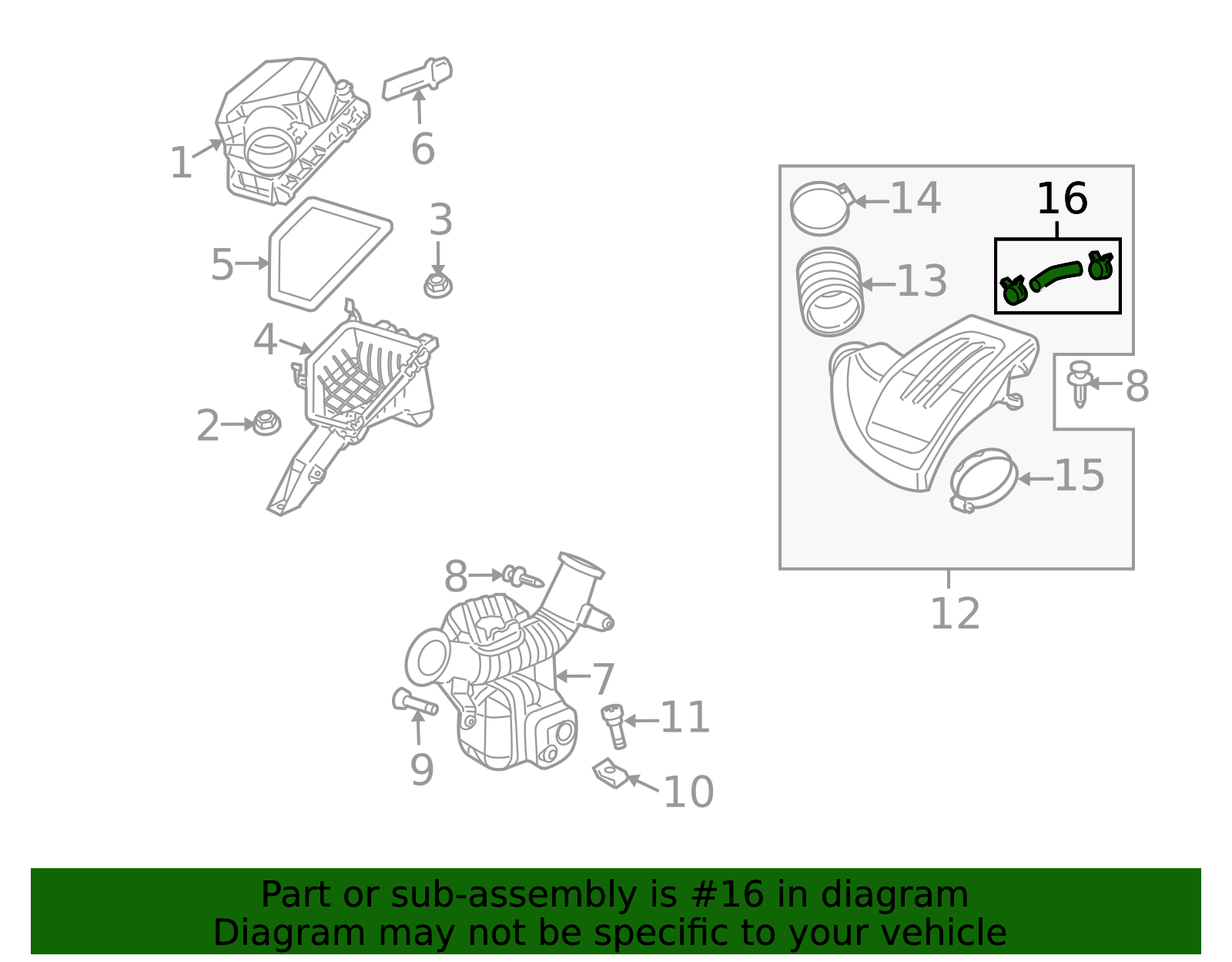 2003-2004 GM Positive Crankcase Ventilation (PCV) Tube 12574660