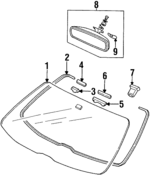 73111SS0G02 - : Glass for Honda: Prelude Image