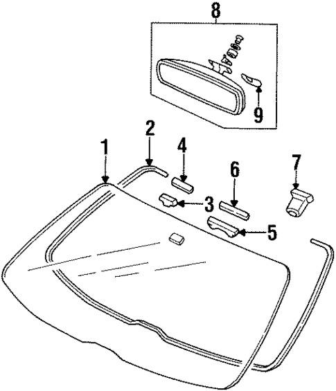 Glass - Windshield for 1994 Honda Prelude #0