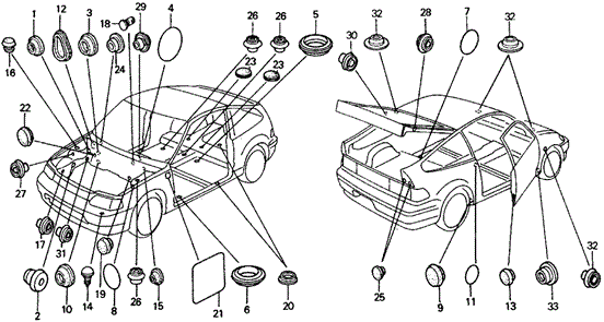 Grommet for 1991 Honda CRX #0