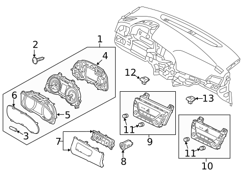 Instruments & Gauges for 2020 Hyundai Elantra #0