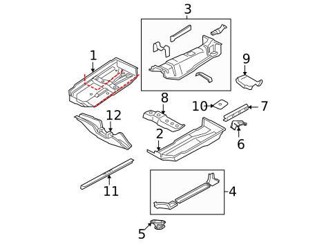Floor & Rails for 1998 Volkswagen Beetle #0