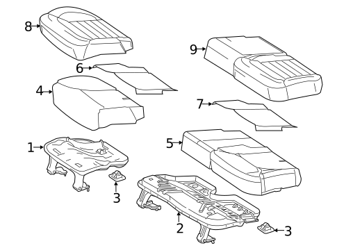 Rear Seat Components for 2015 Mercedes-Benz ML63 AMG #1