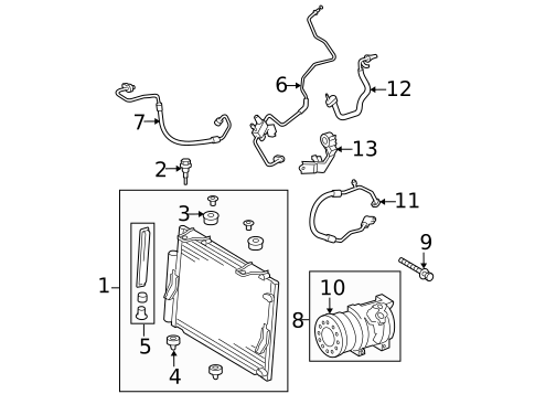 Condenser, Compressor & Lines for 2012 Toyota Tundra #0