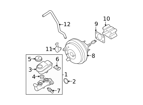 Master Cylinder - Components On Dash Panel for 2009 Nissan Xterra #0
