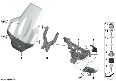 Motorcycle Trim Section, Windshield for 2024 BMW-Motorrad CE #1