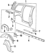 10283733 - Body: Center Reinforced for Chevrolet: Lumina APV | Oldsmobile: Silhouette | Pontiac: Trans Sport Image