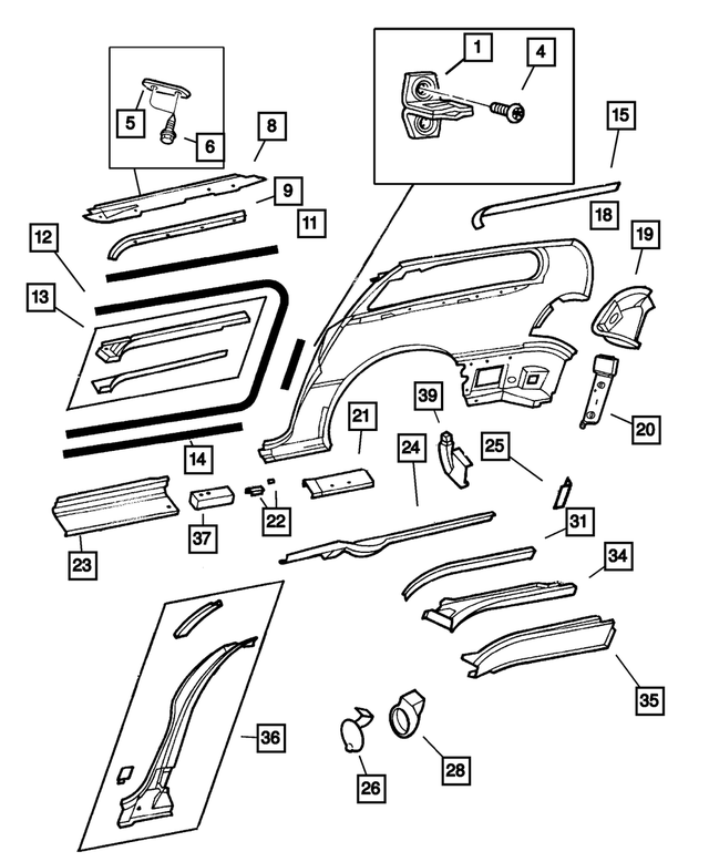 4717987AF - : Sliding Door Track, Left for Chrysler: Town &amp; Country, Voyager | Dodge: Caravan Image