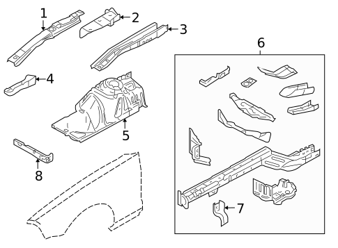 Structural Components & Rails for 2007 Ford Mustang #0