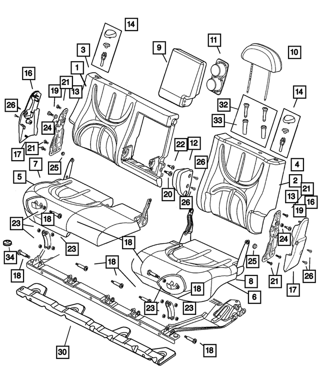 US151L5AA - Interior Trim: Rear Seat Back for Mopar Image
