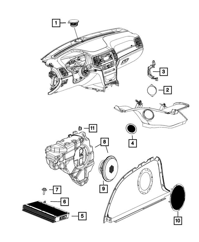68057677AA - Electrical: Speaker Bracket, Left for Mopar Image image