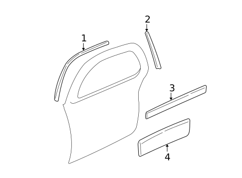 Exterior Trim - Rear Door for 2004 Buick Regal #0