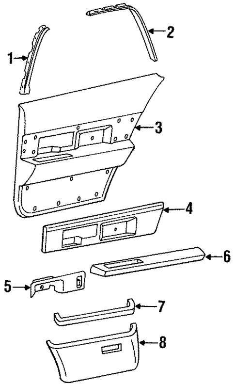 Interior Trim - Rear Door for 1992 Buick LeSabre #0