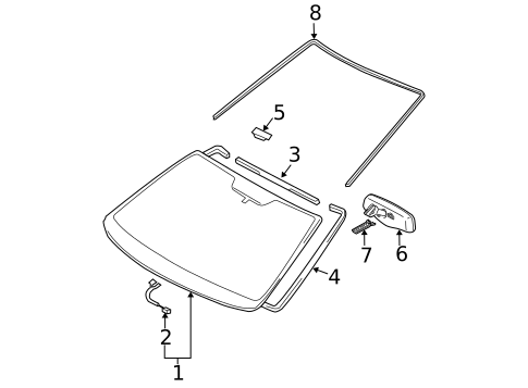 Glass - Windshield for 2005 Toyota Sienna #0