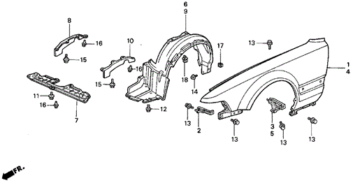 Front Fender for 1994 Acura Vigor #0