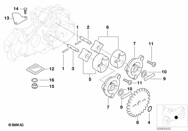 11417652927 - Engine: Set Rotor, Pressure Side for BMW-Motorrad Image
