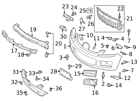 Bumper & Components - Front for 2007 Mazda CX-7 #0