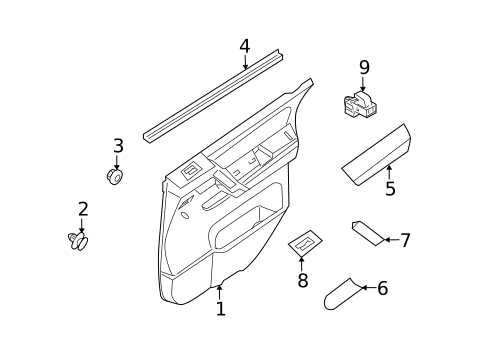 Interior Trim - Rear Door for 2013 Nissan Armada #0