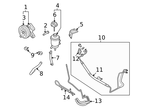 Pump & Hoses for 2011 Hyundai Genesis #0
