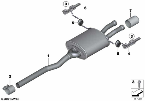 Exhaust System, Rear for 2013 Mini Cooper S #0