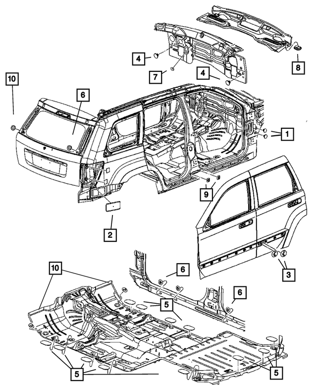 55276486AA - Body Sheet Metal Except Doors: Drain Plug for Mopar Image