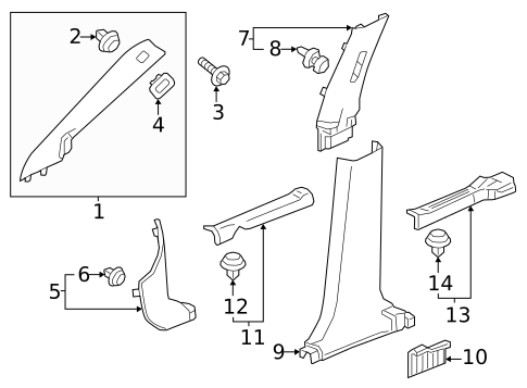 Interior Trim - Pillars for 2019 Honda Ridgeline #0