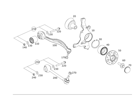 Steering Knuckle and Transverse Control Arm for 2010 Mercedes-Benz GLK350 #0