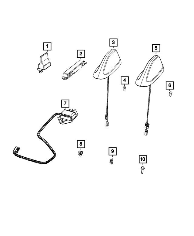 68487209AA - Electrical: Cable &amp; Base Assy Antenna for Mopar Image