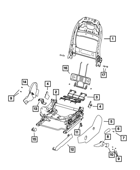 Front Seats - Adjusters, Recliners, Shields and Risers for 2013 Dodge Dart #3