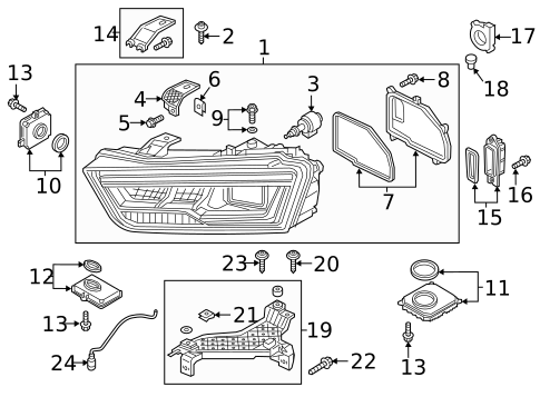 Headlamp Components for 2017 Audi Q3 Quattro #1