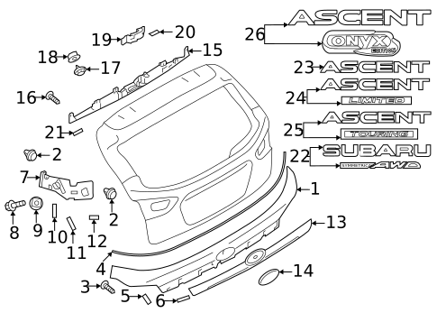 Exterior Trim - Lift Gate for 2023 Subaru Ascent #0