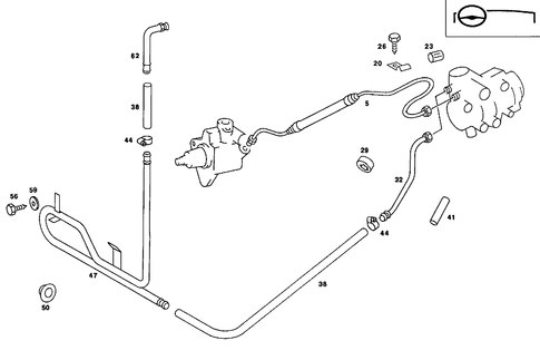 Steering Gear, Range of Lines for 1985 Mercedes-Benz 380SL #0